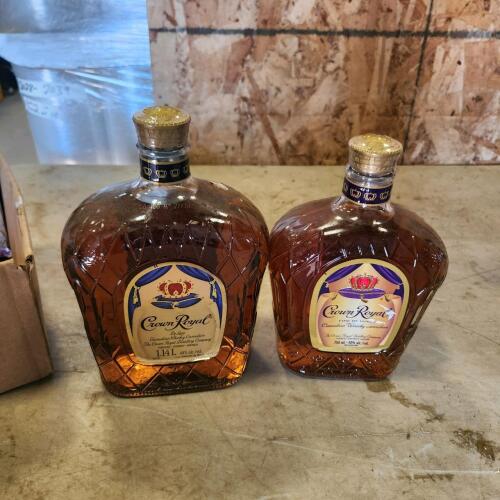 2 1L & 750ml sealed crown royal sealed whiskey