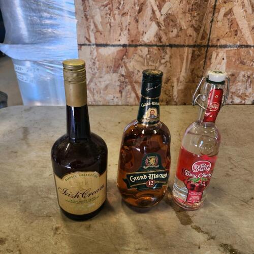 3 Sealed bottles of alcohol