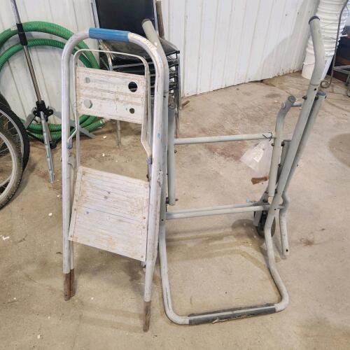 Folding saw stand, step ladder