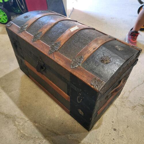 Antique chest w contents
