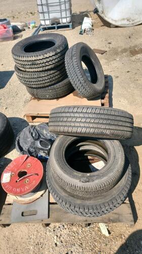 Various 14, 16 & 17" wheels, 1/4" cable, etc
