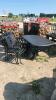 41"x69" Metal patio table & 6 chairs w cushions
