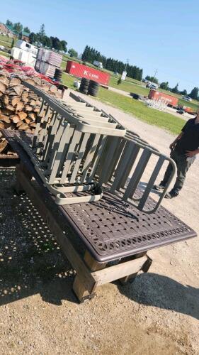 Metal top patio table w 6 chairs no cushions