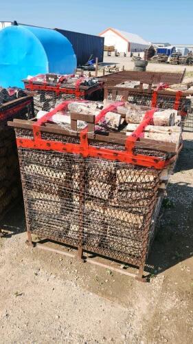 44"x 38"x 44" Steel crate of 14" seasoned firewood
