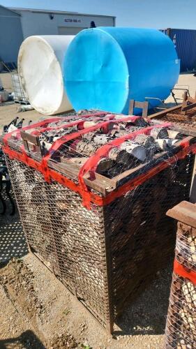 44"x 38"x 44" Steel crate of 14" seasoned firewood
