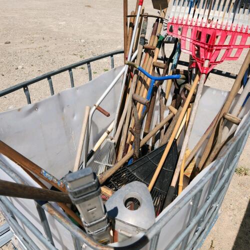 Garden tools & push brooms, tote not included