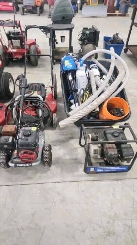 Pressure washer pump as is, lawn mower as is, other as is items