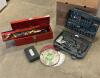 Mastercraft air tool kit, saw blades, toolbox w contents
