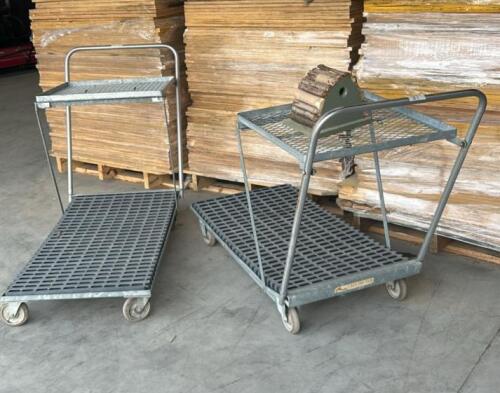2 Rolling greenhouse metal carts 2'x4'