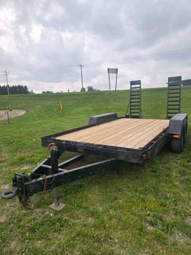 80"W 16'L Trailer w ownership, 7000lb axles, new deck
