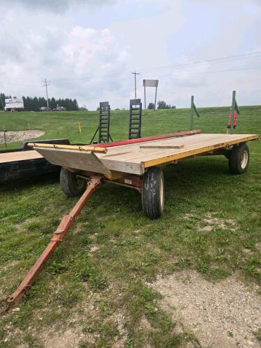 14' Steel & wood rack wagon also has horse drawn hitch