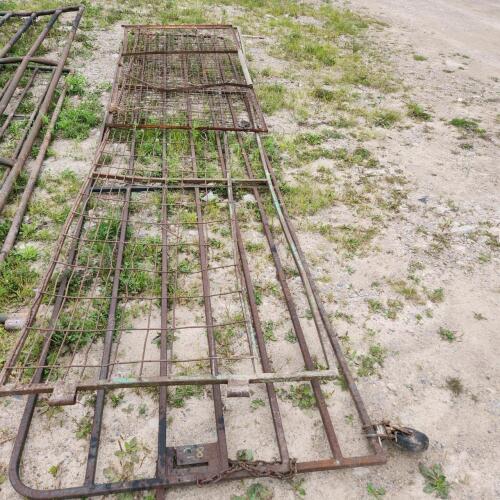 18' Steel gate, 2 shorter panel gates