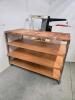Metal framed work table 30"W 60"L 43"H