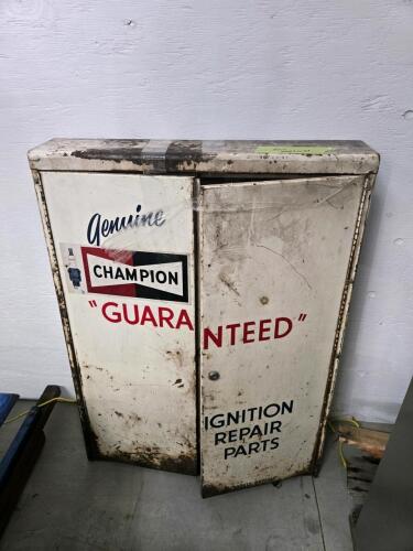 Metal cabinet w auto parts 27"W 35"H