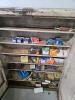 Metal cabinet w auto parts 27"W 35"H - 2