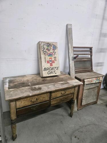2 Antique cabinets 48"Lx28"W30"H, 28"L 17"W 30", etc.