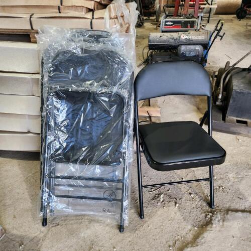 6 New leather seat folding chairs