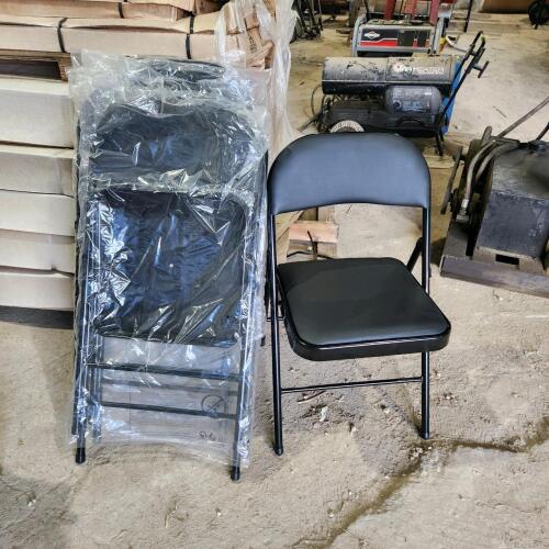 6 New leather seat folding chairs