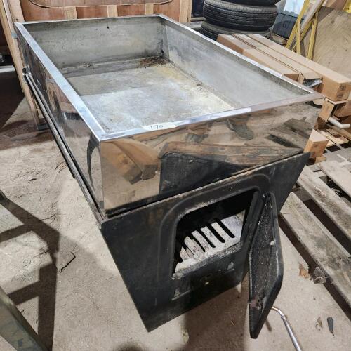 Wood sap cooking stove w stainless pan 3'L 2'W