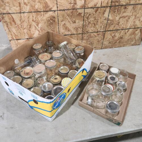 Various sized mason jars, moatly snap lid