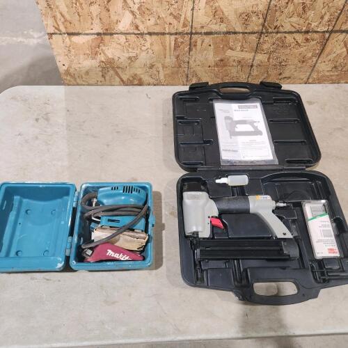 Brad nailer, palm sander