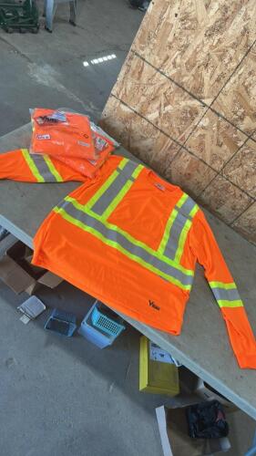 3 New Large hi vis long sleeve shirts
