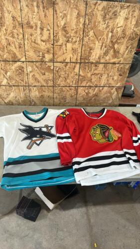 2 large hockey jerseys