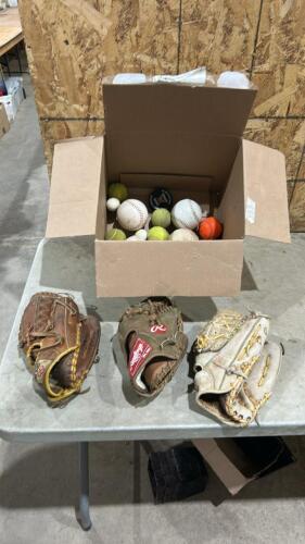 Baseball gloves & balls