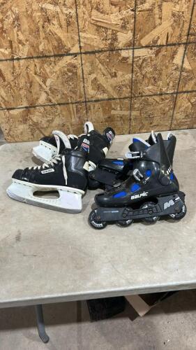 Sz 9EE skates, sz 10 rollerblades