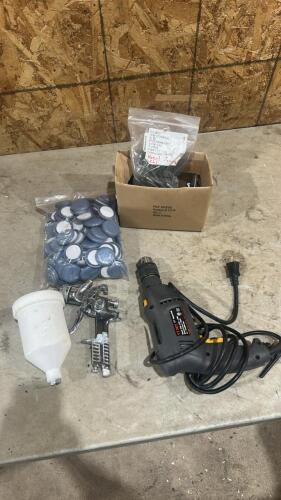 Furniture savers, hammer drill, paint sprayer, 3.5&rdquo; wood lags