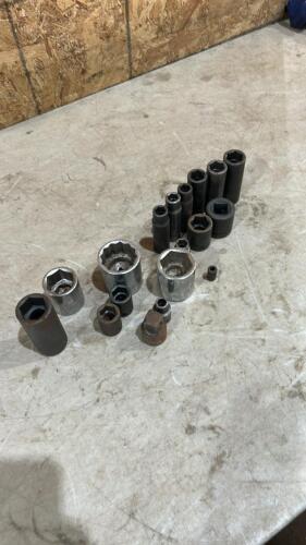 Various Snap-On, Gray, and Mac sockets
