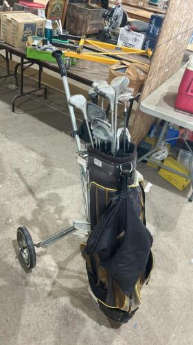 RH Golf clubs w bag & cart