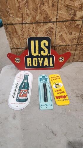 Various metal & porcelain advertising items
