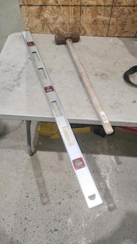 4' Alum level, sledge