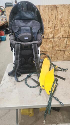 Backpack child carrier, swings