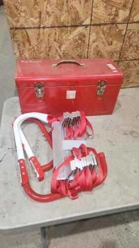 Fire escape ladder, toolbox