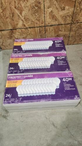 72 Frosted incandescent light bulbs