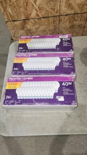 72 Frosted incandescent light bulbs