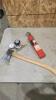 Gauges, charged extinguisher, axe
