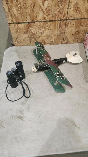 Model airplane, 8x30 binoculars